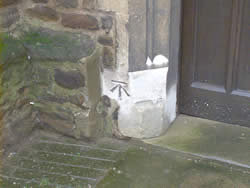 High water mark on main entrance to St Michael's