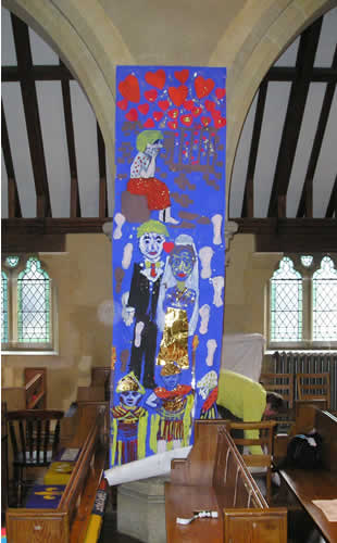 PHOTO: Sparks giant banner depicting the story of St Valentine